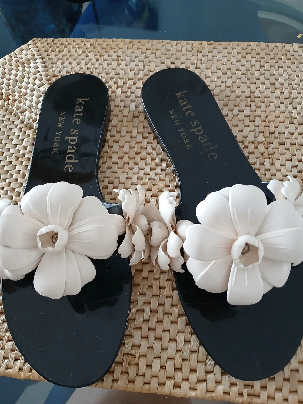 kate spade White Floral Jelly Slide Sandals